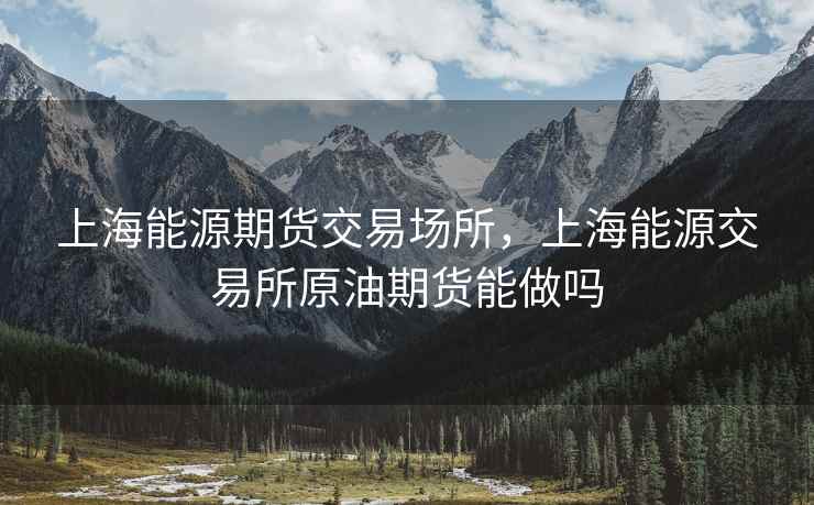 上海能源期货交易场所，上海能源交易所原油期货能做吗